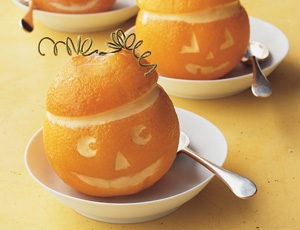 calabazas de naranja y helado