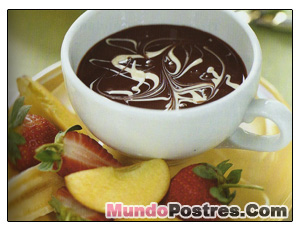 Fondue de marmol de chocolate
