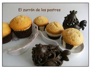 Magdalenas de Leche Merengada en Cápsulas de Chocolate