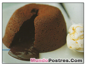 Pudines con chocolate derretido Pudines con chocolate derretido